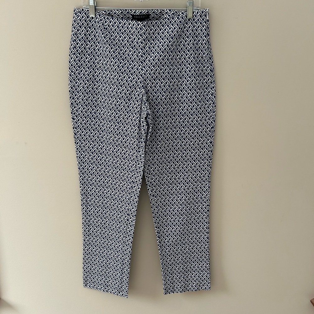Chic Blue and White Patterned Pants